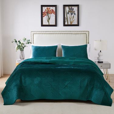 Riviera Velvet Mini Quilt Set Dark TealImage