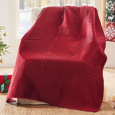Riviera Velvet Throw Blanket Red 50  x 60Image