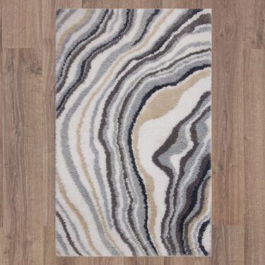 Serpentine Rectangle Bath Rug GrayImage