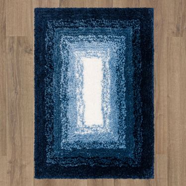 Ombre Border Rectangle Bath Rug MidnightImage