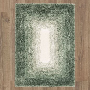 Ombre Border Rectangle Bath Rug SeafoamImage