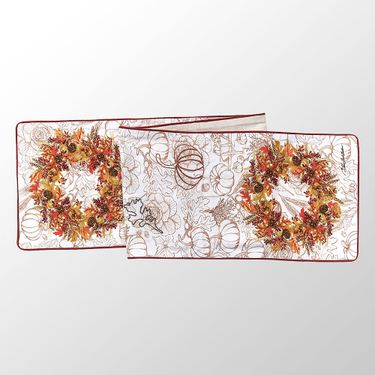 Autumn Wreath Table Runner BrownImage