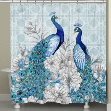 Blue Peacocks Shower Curtain 71 x 72Image