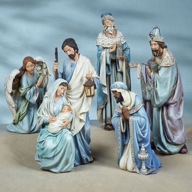 Adoration Nativity Figurines Multi Pastel Set of FiveImage