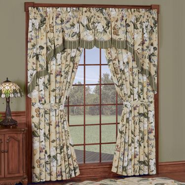 Garden Images III Swag Valance Set Parchment Three Piece SetImage