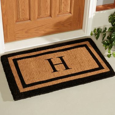 Double Border Outdoor Mat BlackImage
