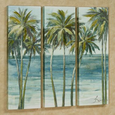 Tropical Getaway Triptych Canvas Wall Art Multi Cool Set of ThreeImage