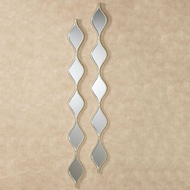Teardrop Wall Mirror Panels Platinum PairImage