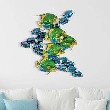 Angelfish School with Tangs Wall Sculpture Multi CoolImage