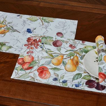 In the Orchard Fruit Placemats Multi Bright Set of FourImage