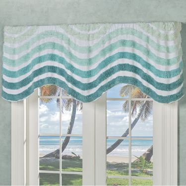 Horizon Aqua Scalloped Valance 72 x 22Image