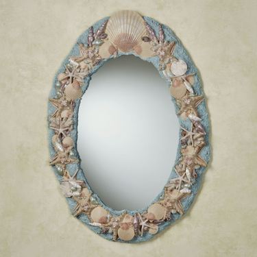 By the Sea Wall Mirror BlueImage