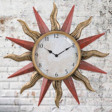 Sun Wall Clock Multi MetallicImage