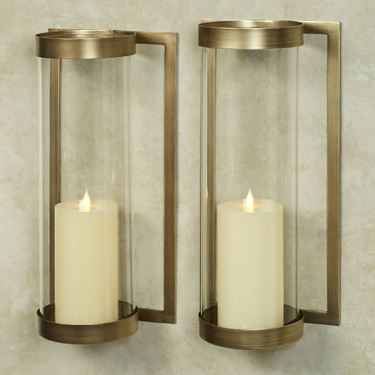 Crosce Large Wall Sconce Pair Satin BrassImage