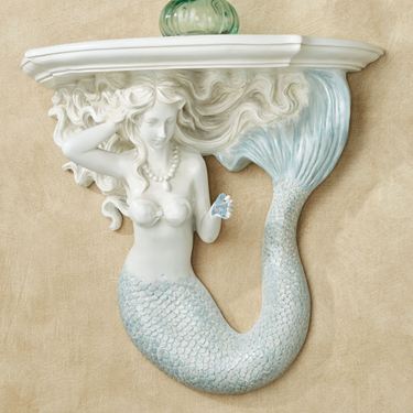Adellia Mermaid Wall Shelf White/BlueImage