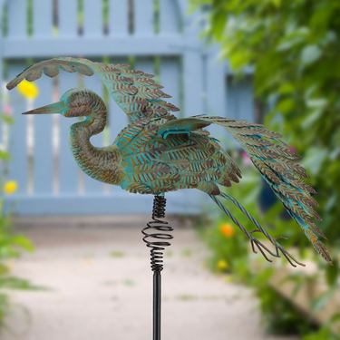 Crane Bouncie Outdoor Sculpture BronzeImage