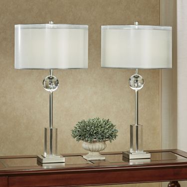 Vincent Table Lamp Pair Brushed NickelImage