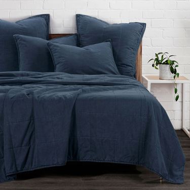 Stonewashed Cotton Mini Coverlet Set DenimImage