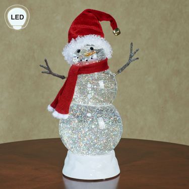 Glitter Swirl Snowman Table Accent ClearImage