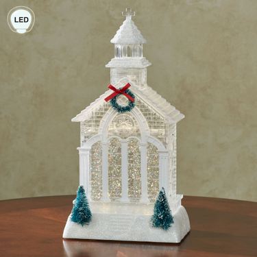 Winter Lighted Swirl Church WhiteImage