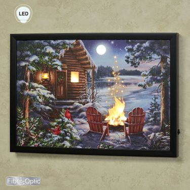 Christmas at the Lake Framed Canvas Multi WarmImage