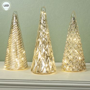 Dimensional LED Tree Table Accents Clear Set of ThreeImage