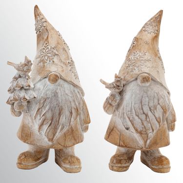 Santa Gnome Figures Natural Set of TwoImage