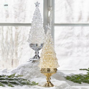 LED Swirling Glitter Tree with Star Table AccentImage