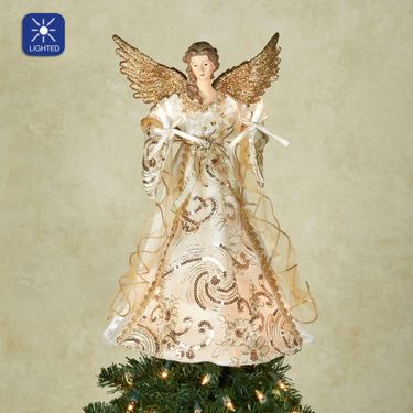 Golden Angel Lighted Tree TopperImage