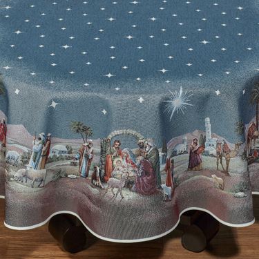 Midnight Clear Round Tablecloth Multi Jewel 65 DiameterImage