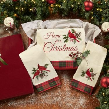 Home for Christmas Bath Towel Set Light Cream Bath Hand FingertipImage