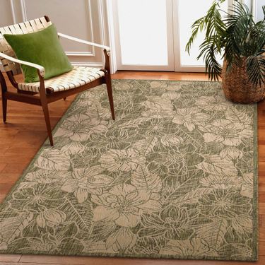 Carmel Botanical Rectangle Rug GreenImage