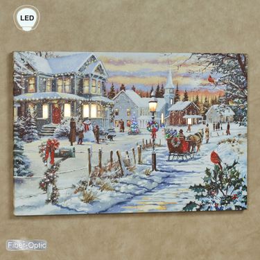 Bringing Home the Tree Lighted Canvas Wall Art Multi WarmImage