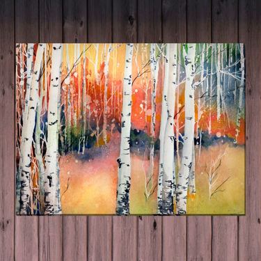 Colorado Aspens Canvas Wall Art Multi WarmImage