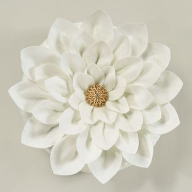 Sweetbay Magnolia Petal Pillow Ivory RoundImage