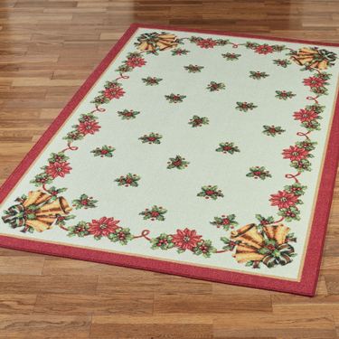 Christmas Bells Rectangle Rug RedImage