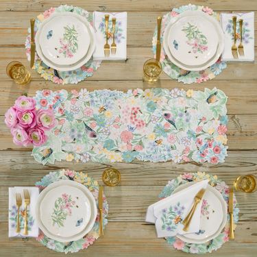 Butterfly Meadow Flutter Centerpiece Linen Multi Pastel 14 x 26Image