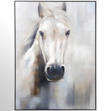 White Horse Canvas Wall Art Multi EarthImage