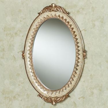 Cambria Oval Wall Mirror Ivory/BeigeImage