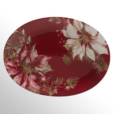 Winters Joy Oval Serving Platter Multi EarthImage