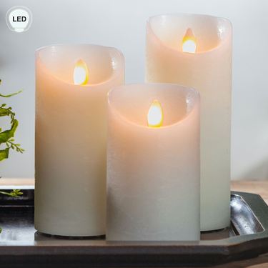 Aurora LED Flameless Candles Ivory Set of ThreeImage