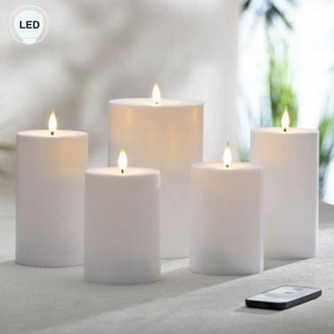 Layla LED Flameless Candles White Set of FiveImage