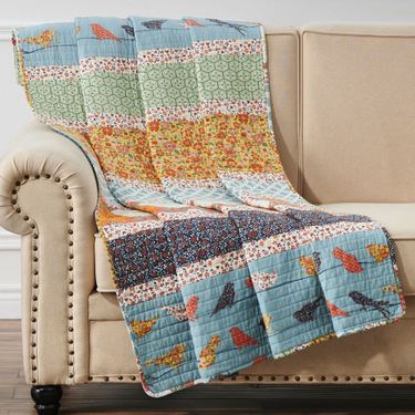 Calico Stripe Throw Blanket Multi Bright 50 x 60Image