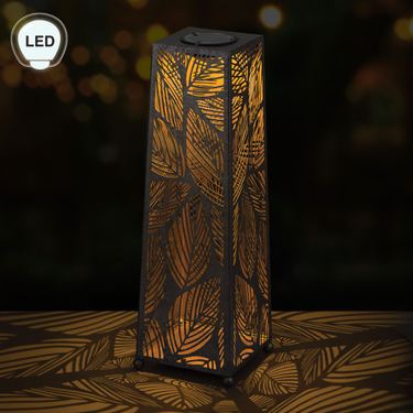 Small Leaf Outdoor Solar Lantern Multi MetallicImage