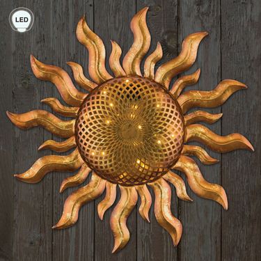 Indra Solar Sun Wall Sculpture GoldImage