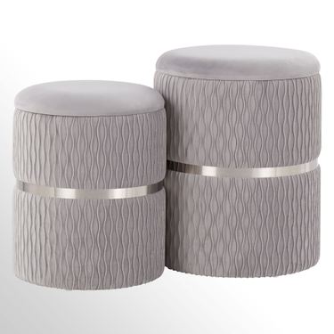 Sylvia Nested Storage Ottomans Set of TwoImage
