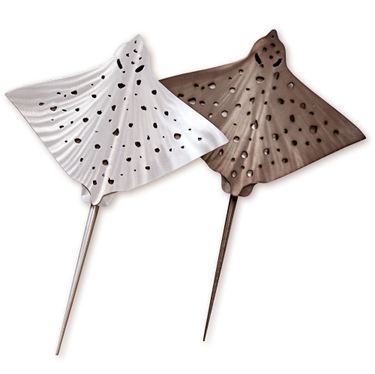 Eagle Rays Gliding Pair Wall Sculpture Multi MetallicImage