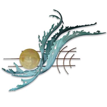 Sunrise Waves Wall Sculpture AquaImage