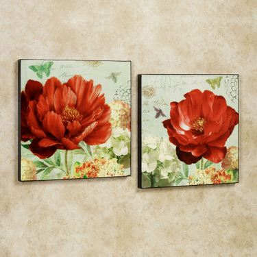 Summer Joy Floral Wall Art Set Ember Glow Set of TwoImage