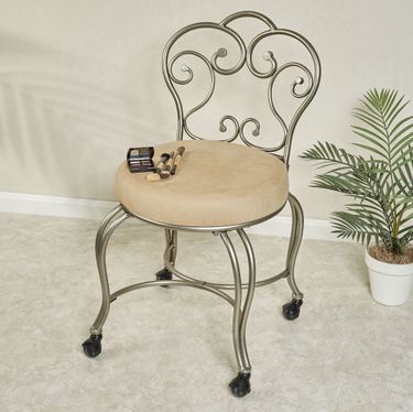 Lunah Vanity Chair Gilded SilverImage